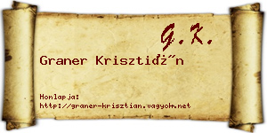 Graner Krisztián névjegykártya